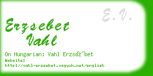 erzsebet vahl business card